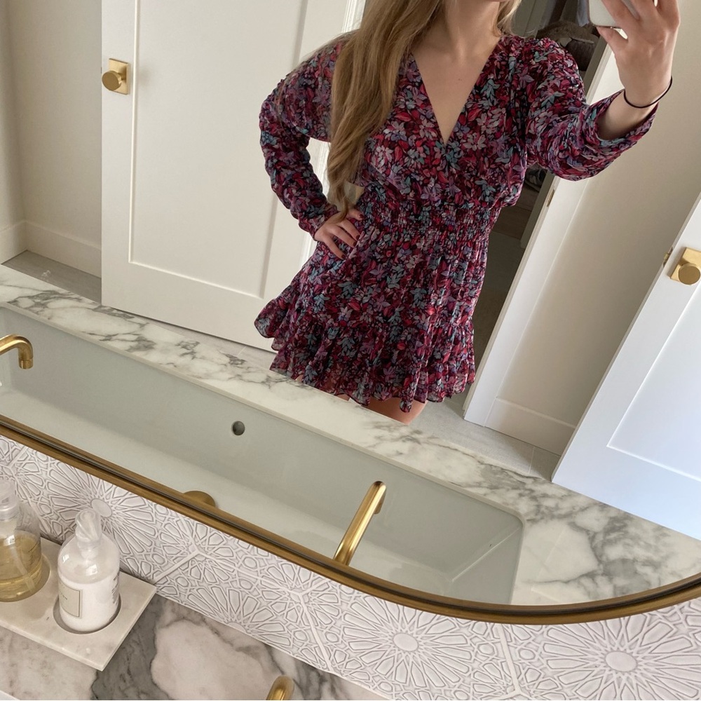 MISA - Floral Long Sleeve Dress - Picture 13 of 14